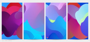 Üç boyutlu sıvı dalgalı şekil. Parlak bulutlu fütüristik arka plan. Soyut müzik dalgalarında canlı gradyan akışı. Dinamik sıvı doku. Moda post tasarımı için yaratıcı vektör şablonu.