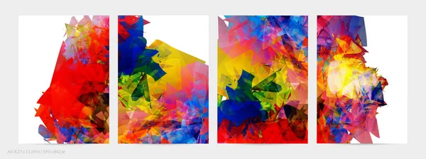 Abstract Heldere Kleurrijke Sjabloon Met Veelhoekige Willekeurige Vormen Witte Achtergrond — Stockvector