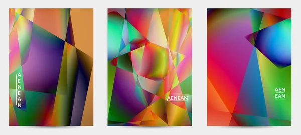 Abstrakter Unregelmäßiger Polygonaler Hintergrund Mehrfarbiger Verlauf Des Reflektierten Lichts Kristall — Stockvektor