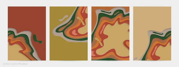 Abstrakt Papper Skära Konst Färgglada Bakgrund Med Vågiga Lager Papper — Stock vektor