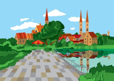 Göle yakın karikatür park