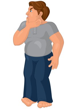 Mavili adam karikatür yalınayak dokunaklı taşralı piliç pantolon