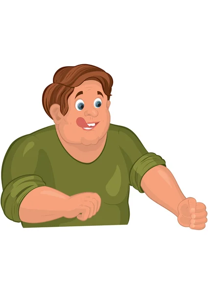 Torso hombre de dibujos animados en verde con lengua — Archivo Imágenes Vectoriales