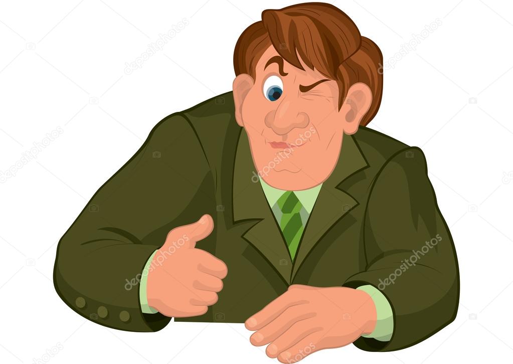 Cartoon man torso in green jacket with one eye closed Stock Vector Image by  ©Zebra-Finch #52789229