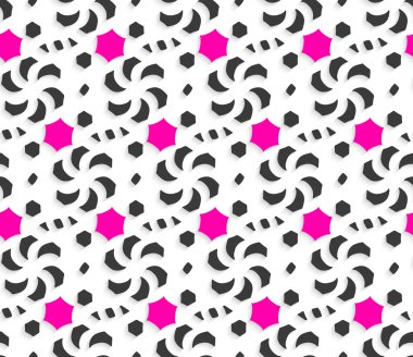 siyah ve beyaz arka plan üzerinde pembe ile 3D süsleme