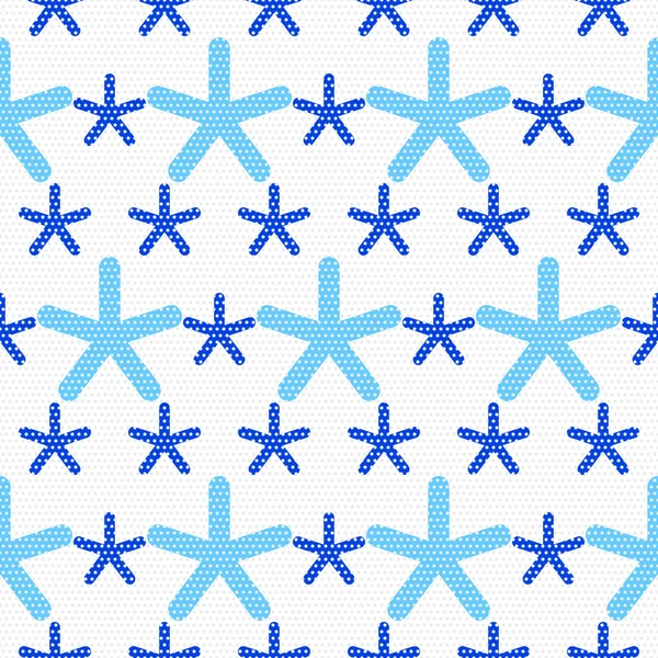 Blauwe sneeuwvlokken getextureerde met grijze stippen — Stockvector