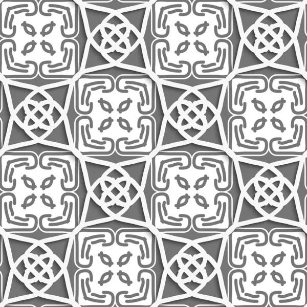 Geometrisches arabisches Ornament mit grau und weiß — Stockvektor