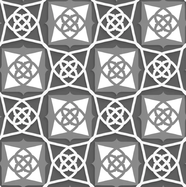 Beyaz ve gri içinde ile geometrik Arap süsleme — Stok Vektör