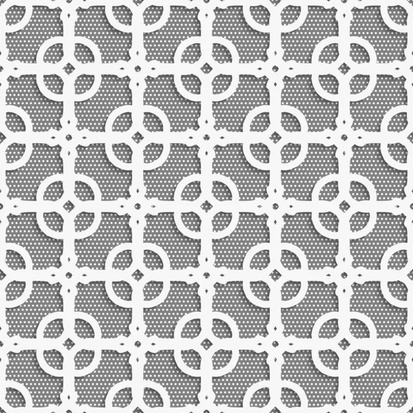 Ornement géométrique avec texture à pois blancs — Image vectorielle