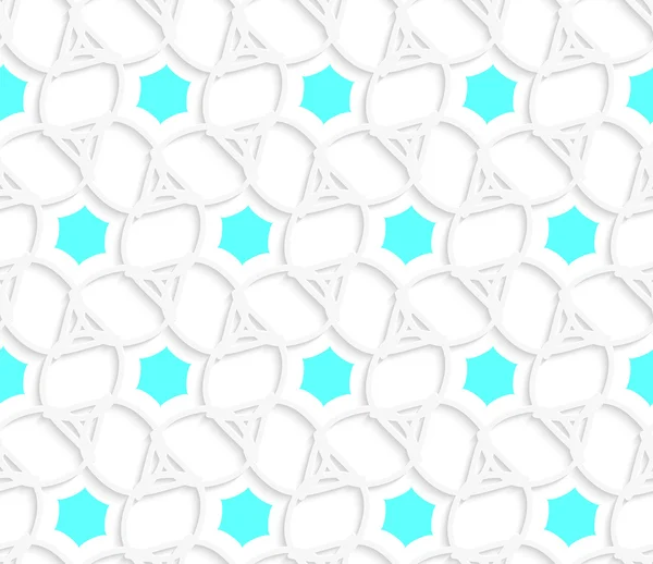 Adorno blanco 3d con patrón hexagones azules — Archivo Imágenes Vectoriales