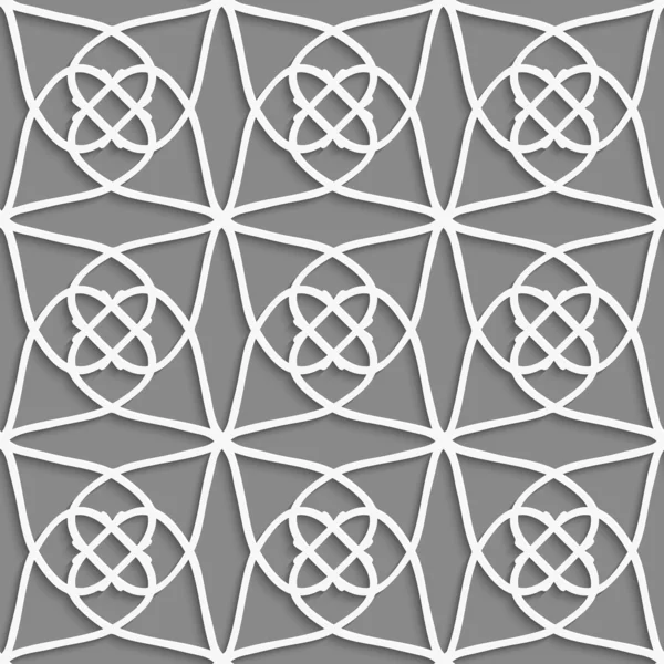 Λευκό στολίδι γεωμετρικά σε γκρι — Διανυσματικό Αρχείο
