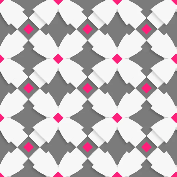 Beyaz haçlar ve pembe kareler o beyaz geometrik süsleme