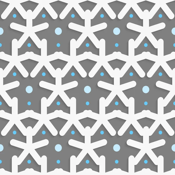 White shapes with blue dots on dark gray pattern — Stock Vector