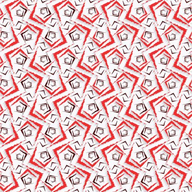 Kırmızı kaba şekilleri ile geometrik süsleme