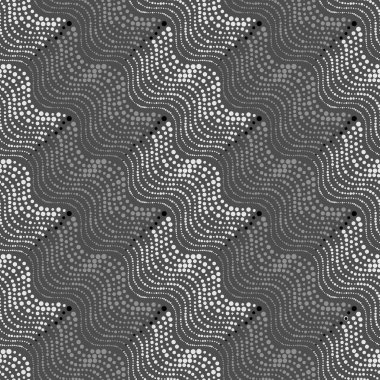 Noktalı açık ve koyu gri dalgalı doku yinelenen süsleme
