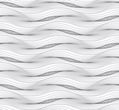 Overlappin ile birçok yatay dalgalı çizgiler yinelenen süsleme
