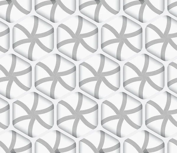 Décoration géométrique 3d filet hexagonal sur fond blanc — Image vectorielle