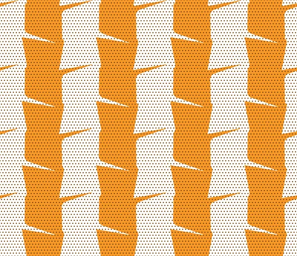 Texturerat prydnad med orange och vit vertikala ränder — Stock vektor