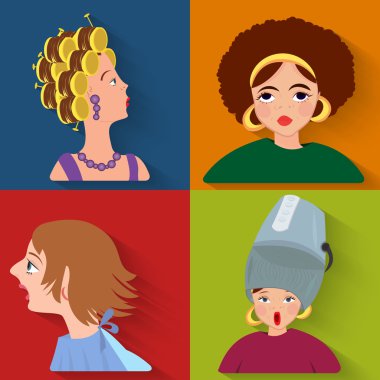 Düz insanlar avatar güzellik spa müşteriler