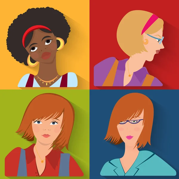 Gente plana avatar belleza spa empleados — Vector de stock