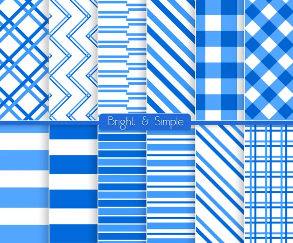 Bright and simple blue stripes pattern set — Stock Vector