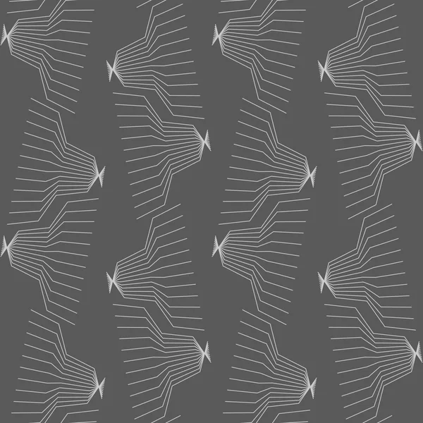 Pola monokrom dengan ikan jeli abstrak linear - Stok Vektor