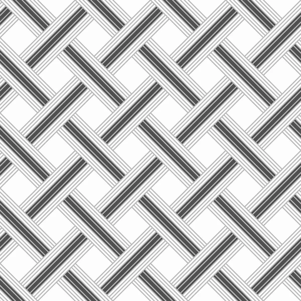 Zwart-wit patroon met licht grijs gestreepte rooster op wit — Stockvector