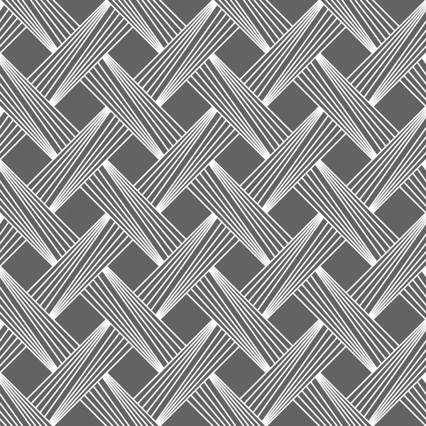 Monochrome pattern with light gray diagonally striped lattice — Stock Vector