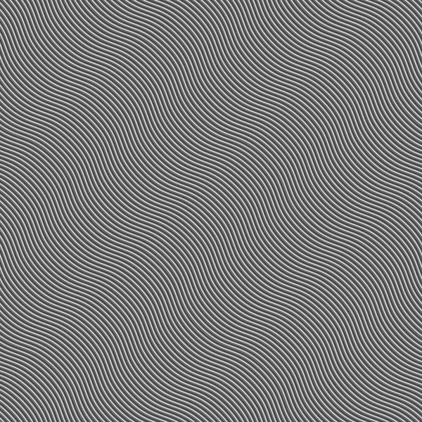 Zwart-wit patroon met licht grijze en zwarte diagonale golvende guill — Stockvector