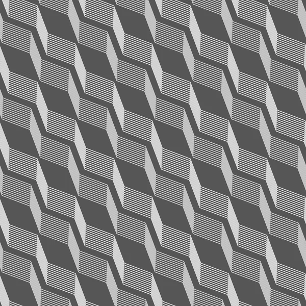 Monochromes Muster mit grau gestreiften diagonalen Zöpfen mit Schattierungen — Stockvektor