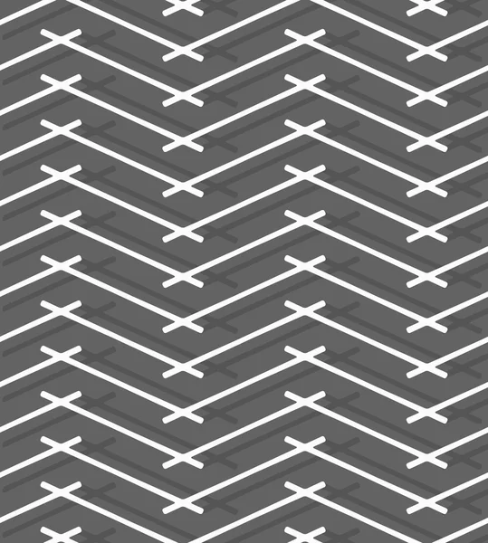 Monokrom mönster med grå korsande linjer som utgör horizont — Stock vektor