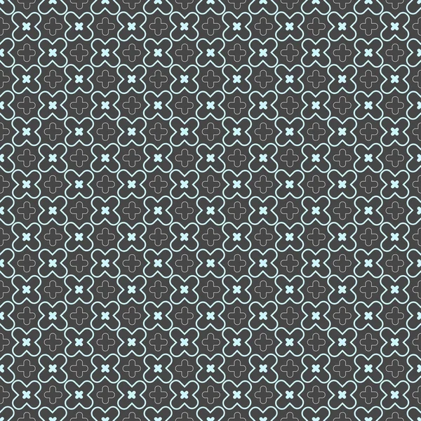 Цветной геометрический узор с синими крестообразными формами и решеткой — стоковый вектор
