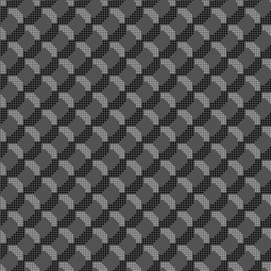 Siyah ve gri noktalı şekillerle cro oluşturan tek renkli desen