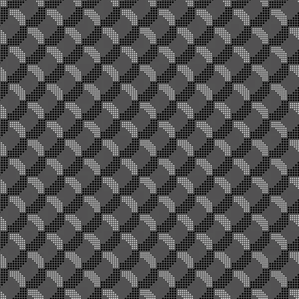 与黑色和灰色虚线形状形成 cro 的单色图案 — 图库矢量图片
