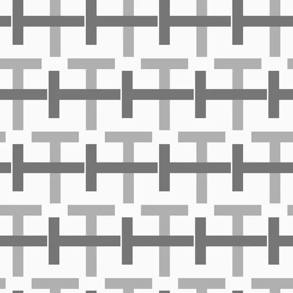 黒とグレーの t 字形の交差のモノクロ パターン — ストックベクタ
