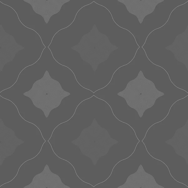 Černobílý vzorek s černou a šedou vlnité gilošovaným čtverce — Stockový vektor