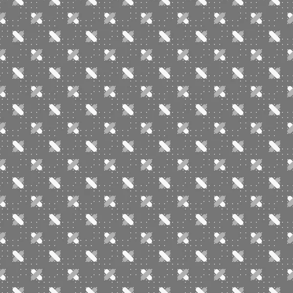 Monochromes Muster mit sich kreuzenden runden Rechtecken auf gepunktetem Ba — Stockvektor