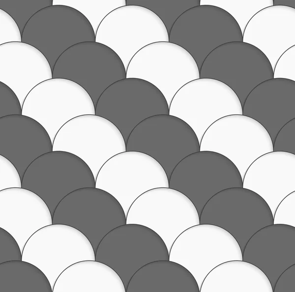 重複半分の円 3 d の白とグレー — ストックベクタ