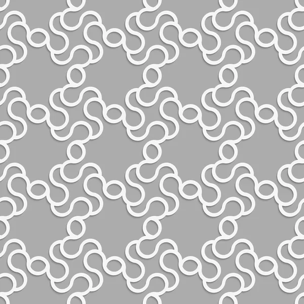Adorno blanco 3D sobre fondo gris — Archivo Imágenes Vectoriales
