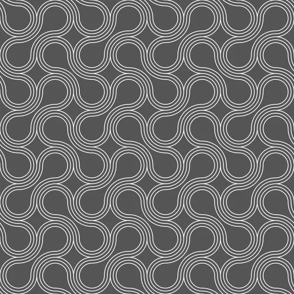 Tmavě šedý ornament s posunem zaoblené tvary — Stockový vektor