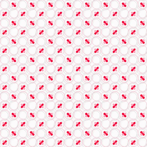 Colored red and pink with hairy circles on white — Stock Vector