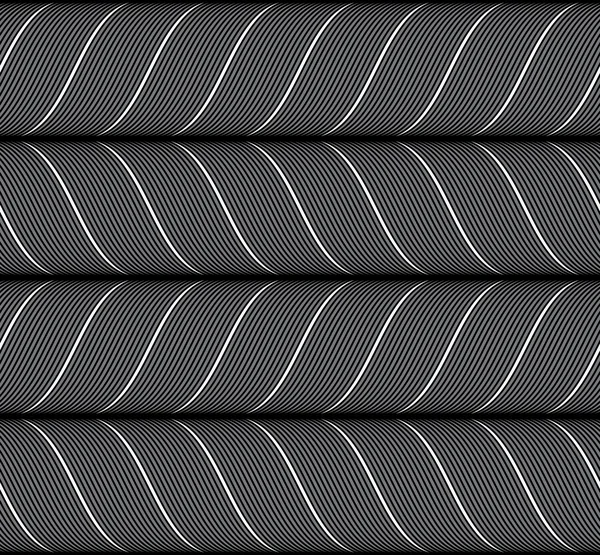 Bänder schwarzes horizontales Chevron-Muster — Stockvektor