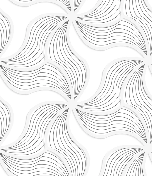 3D cuadrícula triangular ondulada blanca con rayas grises — Vector de stock