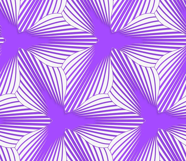 Flor rayada geométrica púrpura de color 3D — Vector de stock