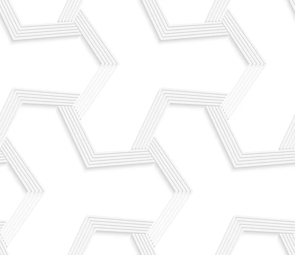 3d 白色抽象四针状条纹的网格 — 图库矢量图片