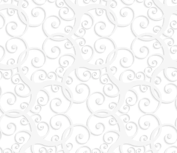 3D beyaz ince süsleme swirls ile