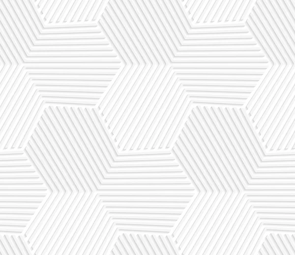 Hexagones rayés blancs 3D formant des tétrapodes — Image vectorielle