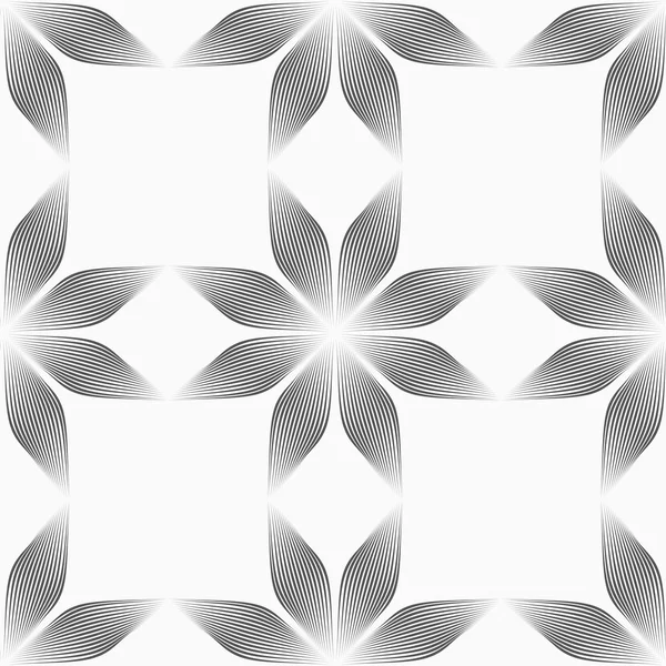 Monochrome flowers forming squares — Stock Vector