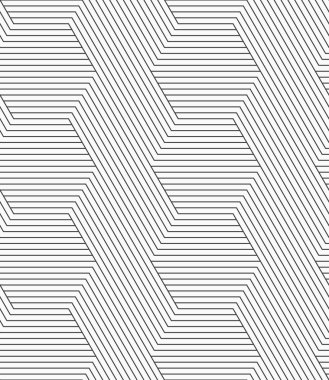 İnce gri yatay ve çapraz çizgili altıgenler