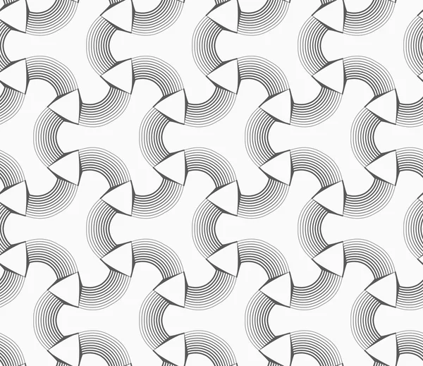 Tétrapodes blanches monochromes aux coins arrondis rayés — Image vectorielle